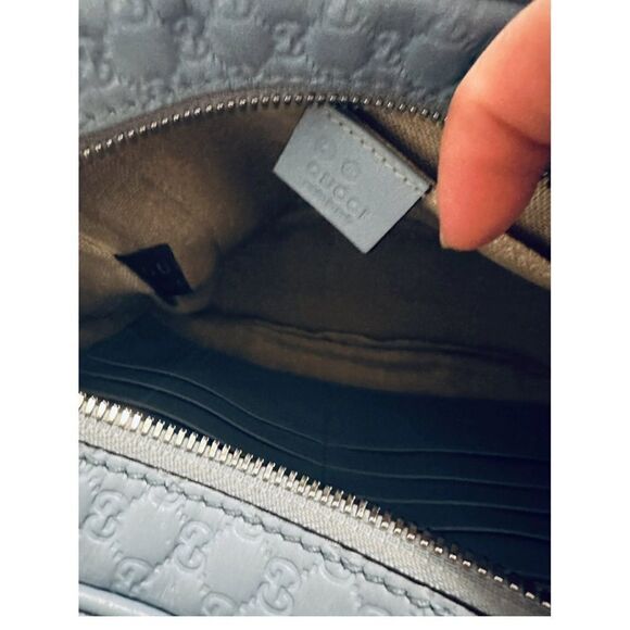 Gucci Micro GG Monogram Blue Leather Crossbody Bag - Picture 12 of 14